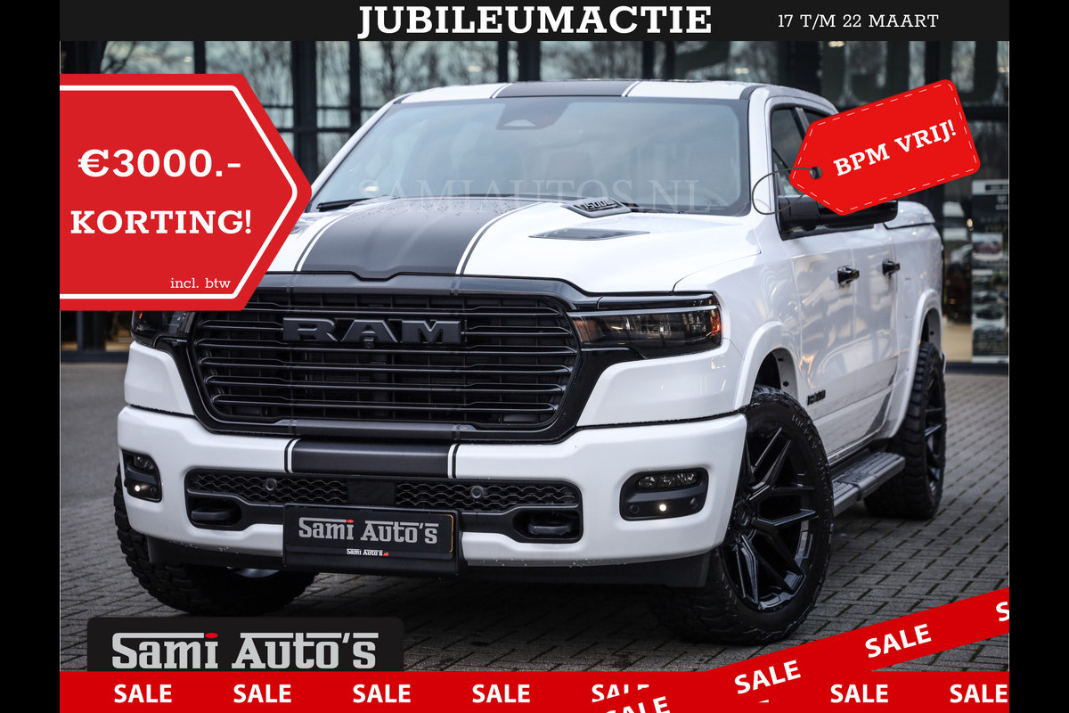 Dodge Ram 420PK 636 Nm | 14,4 SCHERM + 10.2 INCH PASSENGER SCREEN | PRIJS MET LPG EN COVER EN GARANTIE | DUBBELE CABINE | PICK UP | 5 PERSOONS | DC | GRIJSKENTEKEN | VOORAAD 2223 - 5047