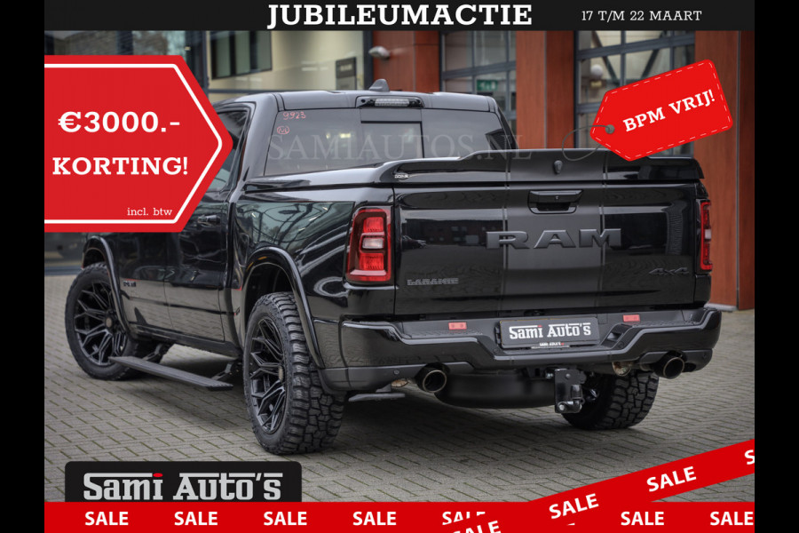 Dodge Ram PREMIUM | MAY 2025 BOM VOL | HEAD UP + 14.4 INCH SCHERM | LUCHTVERING | 420PK 636 Nm | PRIJS MET LPG EN COVER EN GARANTIE | DUBBELE CABINE | PICK UP | 5 PERSOONS | DC | GRIJSKENTEKEN | VOORRAAD NR 2288 - 4952