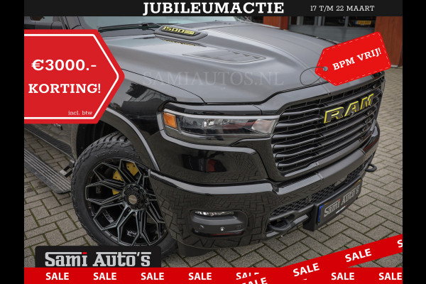 Dodge Ram PREMIUM | MAY 2025 BOM VOL | HEAD UP + 14.4 INCH SCHERM | LUCHTVERING | 420PK 636 Nm | PRIJS MET LPG EN COVER EN GARANTIE | DUBBELE CABINE | PICK UP | 5 PERSOONS | DC | GRIJSKENTEKEN | VOORRAAD NR 2288 - 4952