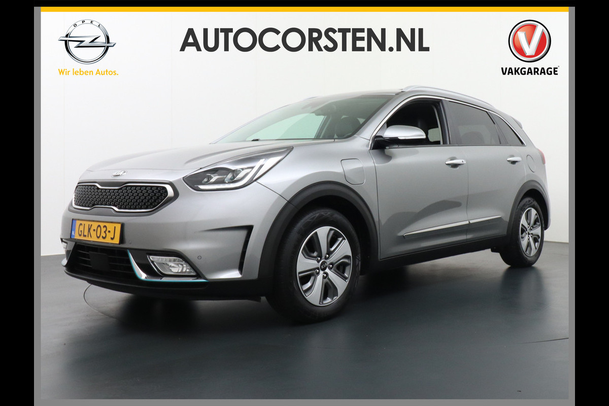 Kia Niro AUT-6 PHEV Plug In Hybride! Leer+Elektr.+Verwarmd+Gekoeld/Geventileerd! Schuifdak Navi Apple Android Carplay AutoPilot Stuurbekr Chroompack Priv.Glass Stuurverwarmd Licht+Regensensor €37.000 nieuw!