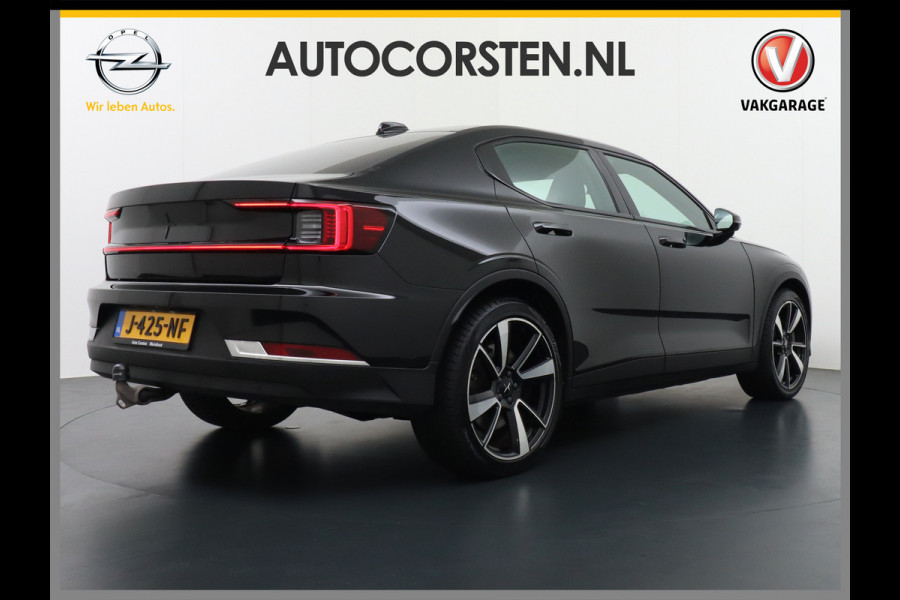 Polestar 2 AUT. 408 pk Long Range Dual Motor 78kWh Trekhaak Panoramadak Electr.Stoelen Verwarmd+Achterbank+Stuur Adaptive-Cruise Carplay An Verkeersbord detectie Regen-Lichtsensor Virtual-Cockpit Home-Link Uitparkeer+Bots waarschuwing Autonoom-Rem Lane Assist Keyless Connected services Draadloze telefoonlader 1.500kg Trekvermogen 660Nm! €61.000 nieuw!