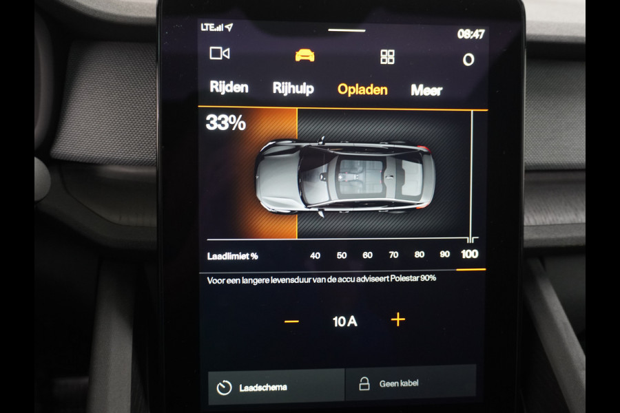 Polestar 2 AUT. 408 pk Long Range Dual Motor 78kWh Trekhaak Panoramadak Electr.Stoelen Verwarmd+Achterbank+Stuur Adaptive-Cruise Carplay An Verkeersbord detectie Regen-Lichtsensor Virtual-Cockpit Home-Link Uitparkeer+Bots waarschuwing Autonoom-Rem Lane Assist Keyless Connected services Draadloze telefoonlader 1.500kg Trekvermogen 660Nm! €61.000 nieuw!