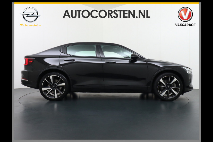 Polestar 2 AUT. 408 pk Long Range Dual Motor 78kWh Trekhaak Panoramadak Electr.Stoelen Verwarmd+Achterbank+Stuur Adaptive-Cruise Carplay An Verkeersbord detectie Regen-Lichtsensor Virtual-Cockpit Home-Link Uitparkeer+Bots waarschuwing Autonoom-Rem Lane Assist Keyless Connected services Draadloze telefoonlader 1.500kg Trekvermogen 660Nm! €61.000 nieuw!