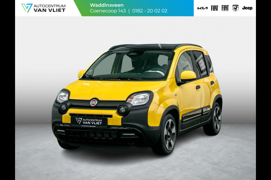 Fiat Panda Hybrid Pandina | Uit voorraad leverbaar | Airco | Cruise | Priv Glass | Dakrails | 15" | PDC | Apple Carply | Bicolore