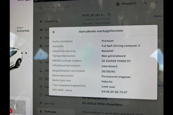 Tesla Model 3 Long Range AWD 75 kWh Wit leder 19 Inch 84% SOH Certificaat NL-Auto