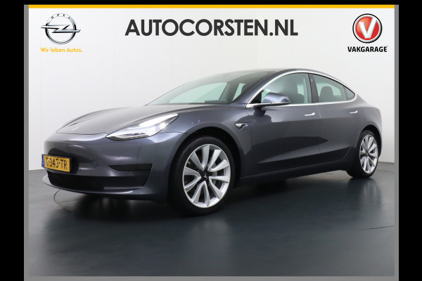 Tesla Model 3 SR+ 60kWh 326PK Lmv-19" AutoPilot Premium-Luidsprekers Leder PanoDak Adaptive cruise Camera's Elektr.-Stuur+Stoelen+Spiegels+Geh Navi LED ACC DAB Voorverwarmen interieur en Keyless via App One-Pedal-Drive Origineel Nederlandse auto tot 11kw laden thuis ! Garantie Accu tot 17-12-2027 max 160.000km