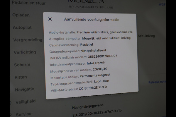 Tesla Model 3 SR+ 60kWh 326PK Lmv-19" AutoPilot Premium-Luidsprekers Leder PanoDak Adaptive cruise Camera's Elektr.-Stuur+Stoelen+Spiegels+Geh Navi LED ACC DAB Voorverwarmen interieur en Keyless via App One-Pedal-Drive Origineel Nederlandse auto tot 11kw laden thuis ! Garantie Accu tot 17-12-2027 max 160.000km