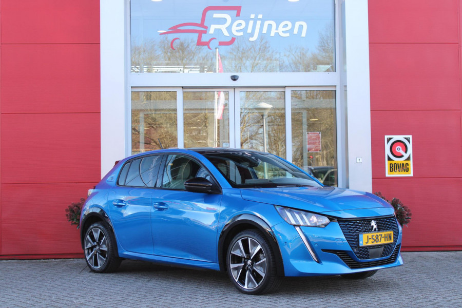 Peugeot e-208 EV GT PACK 136PK 50 kWh 3-FASE | PANORAMA DAK | ACHTERUITRIJ CAMERA | APPLE CARPLAY/ANDROID AUTO | PARKEERSENSOREN VOOR EN ACHTER | NAVIGATIE | FULL LED KOPLAMPEN | ALCANTARA BEKLEDING | KEYLESS ENTRY/START | 17" LICHTMETALEN VELGEN | DODEHOE DETECTIE | DAB+ RADIO | ADAPTIVE CRUISE CONTROL | STOEL VERWARMING |