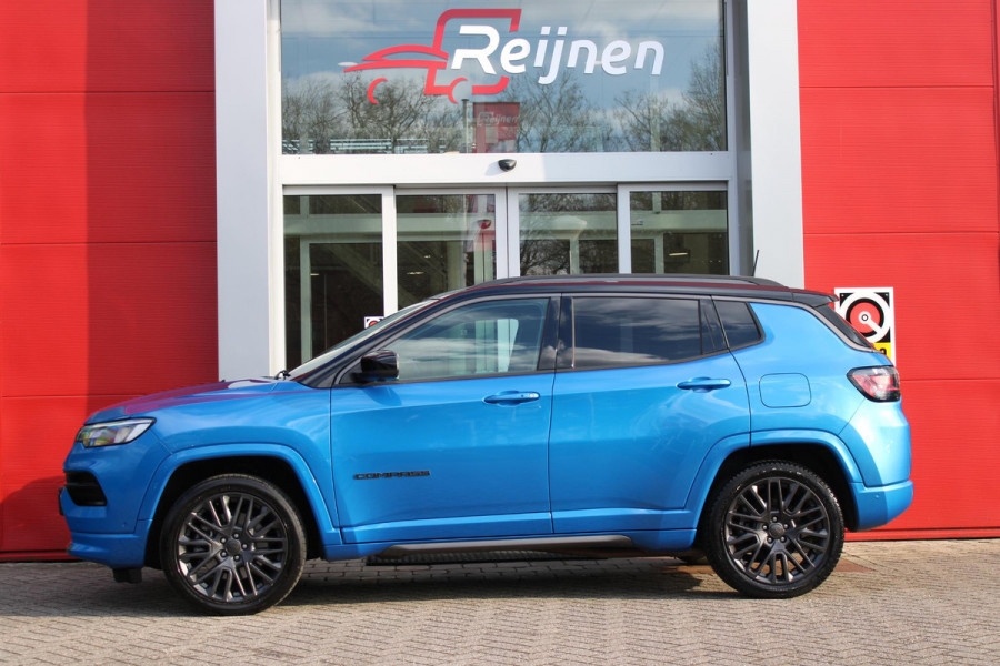 Jeep Compass 4xe 240PK Plug-in Hybrid S | NAVIGATIE 10,25 "TOUCHSCREEN | APPLE CARPLAY/ANDROID AUTO | 360° CAMERA | ALPINE PREMIUM DAB+ RADIO | CLIMATE CONTROL | 19"GRANITE CRYSTAL MATT LICHTMETALEN VELGEN | ADAPTIVE / CRUISE CONTROL | DIGITAAL INSTRUMENTENPANEEL | LEDEREN BEKLEDING | STOELVERWARMING  | ELEKTRISCH VERSTELBARE BESTUURDERSSTOEL MET GEHEUGEN / BIJRIJDERSTOEL ELEKTRISCH VERSTELBAAR | ELEKTRISCH BEDIENBARE ACHTERKLEP | FULL LED KOPLAMPEN | LED MISTLAMPEN / BOCHTVERLICHTING | KEYLESS ENTRY & START | DRAADLOOS LADEN | DRAADLOOS APPLE CARPLAY | STUUR VERWARMING | DODEHOEK