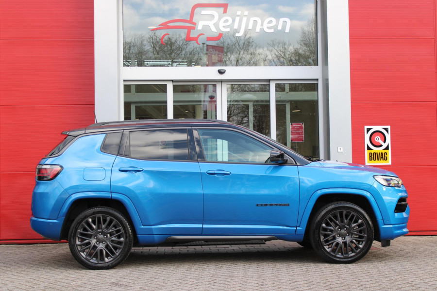 Jeep Compass 4xe 240PK Plug-in Hybrid S | NAVIGATIE 10,25 "TOUCHSCREEN | APPLE CARPLAY/ANDROID AUTO | 360° CAMERA | ALPINE PREMIUM DAB+ RADIO | CLIMATE CONTROL | 19"GRANITE CRYSTAL MATT LICHTMETALEN VELGEN | ADAPTIVE / CRUISE CONTROL | DIGITAAL INSTRUMENTENPANEEL | LEDEREN BEKLEDING | STOELVERWARMING  | ELEKTRISCH VERSTELBARE BESTUURDERSSTOEL MET GEHEUGEN / BIJRIJDERSTOEL ELEKTRISCH VERSTELBAAR | ELEKTRISCH BEDIENBARE ACHTERKLEP | FULL LED KOPLAMPEN | LED MISTLAMPEN / BOCHTVERLICHTING | KEYLESS ENTRY & START | DRAADLOOS LADEN | DRAADLOOS APPLE CARPLAY | STUUR VERWARMING | DODEHOEK