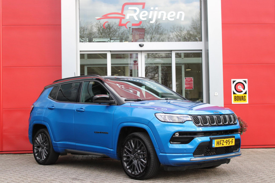 Jeep Compass 4xe 240PK Plug-in Hybrid S | NAVIGATIE 10,25 "TOUCHSCREEN | APPLE CARPLAY/ANDROID AUTO | 360° CAMERA | ALPINE PREMIUM DAB+ RADIO | CLIMATE CONTROL | 19"GRANITE CRYSTAL MATT LICHTMETALEN VELGEN | ADAPTIVE / CRUISE CONTROL | DIGITAAL INSTRUMENTENPANEEL | LEDEREN BEKLEDING | STOELVERWARMING  | ELEKTRISCH VERSTELBARE BESTUURDERSSTOEL MET GEHEUGEN / BIJRIJDERSTOEL ELEKTRISCH VERSTELBAAR | ELEKTRISCH BEDIENBARE ACHTERKLEP | FULL LED KOPLAMPEN | LED MISTLAMPEN / BOCHTVERLICHTING | KEYLESS ENTRY & START | DRAADLOOS LADEN | DRAADLOOS APPLE CARPLAY | STUUR VERWARMING | DODEHOEK