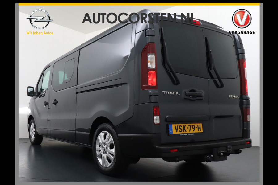 Renault Trafic 2.0dCi 170PK Automaat Dubbele Cabine L2H1 Luxury Edition Trekhaak 6 Persoons Ecc Apple Carlay Android Auto Navi Camera Stoelverw 2X Schuifdeur Keyless DAB Pdc Licht-/regensensor Led Sensor dodehoek Lmv 17" Betonplex Vloer Lane Assist T29 Euro 6