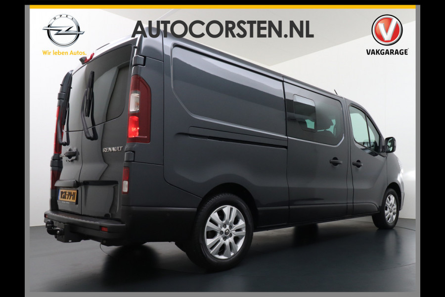 Renault Trafic 2.0dCi 170PK Automaat Dubbele Cabine L2H1 Luxury Edition Trekhaak 6 Persoons Ecc Apple Carlay Android Auto Navi Camera Stoelverw 2X Schuifdeur Keyless DAB Pdc Licht-/regensensor Led Sensor dodehoek Lmv 17" Betonplex Vloer Lane Assist T29 Euro 6