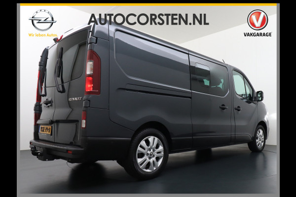 Renault Trafic 2.0dCi 170PK Automaat Dubbele Cabine L2H1 Luxury Edition Trekhaak 6 Persoons Ecc Apple Carlay Android Auto Navi Camera Stoelverw 2X Schuifdeur Keyless DAB Pdc Licht-/regensensor Led Sensor dodehoek Lmv 17" Betonplex Vloer Lane Assist T29 Euro 6