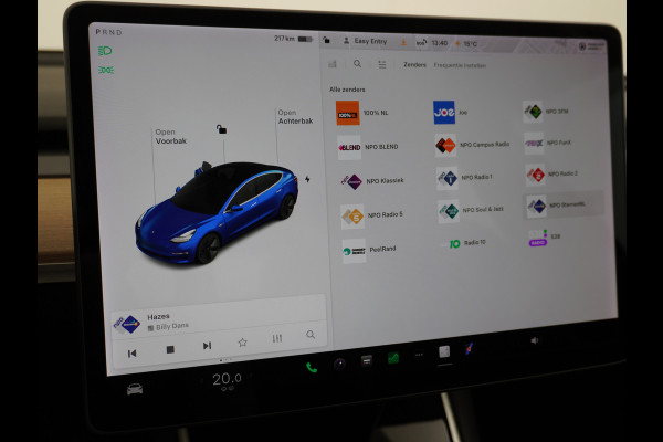 Tesla Model 3 SR+60kWh 325PK 18" AutoPilot Leer PanoDak Adaptive cruise Camera's Elektr.-Stuur+Stoelen+Spiegels+Geheugen+Easy-Entry+Verwarmde  Ecc Navigatiesysteem full map LED-a+v Comfortstoel(en) ACC Dual-ECC DAB Voorverwarmen interieur via App Keyless via Telefoonsleutel One-Pedal-Drive Orig. nlse auto tot 11kw laden thuis ! Garantie Accu tot  16-12-2027 max 160.000km 1584kg licht!