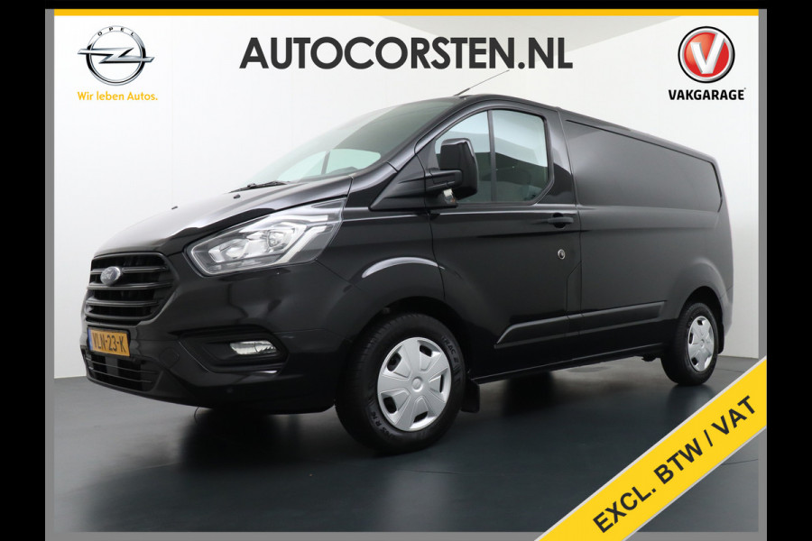 Ford Transit Custom 2.0TDCI 130PK 3-persoons Airco PDC Trekhaak Cruise-Controle Adaptieve bochtverlichting Voorruit Verwarmbaar Betonplex Schuifdeur Projector-koplamp mistlampen regen-/lichtsensor Zeer Compleet! EURO 6 385Nm 2.500kg Trekvermogen!