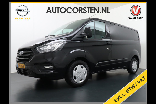 Ford Transit Custom 2.0TDCI 130PK 3-persoons Airco PDC Trekhaak Cruise-Controle Adaptieve bochtverlichting Voorruit Verwarmbaar Betonplex Schuifdeur Projector-koplamp mistlampen regen-/lichtsensor Zeer Compleet! EURO 6 385Nm 2.500kg Trekvermogen!