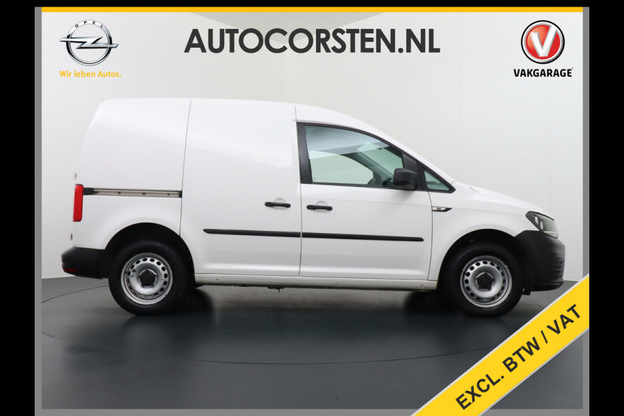 Volkswagen Caddy 2.0TDI EURO 6 Airco Schuifdeur-R Betonplex-Vloer Lat om Lat betimmering Multimedia systeem ESP ASR Elek.ramen Buitenspiegels ele Vervolgbotsing preventie Bluetooth  Brake Assist System Achterruit+Wissers+verwarmd Tussenwand m rooster Achterruitenwisser