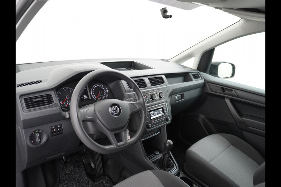 Volkswagen Caddy 2.0TDI EURO 6 Airco Schuifdeur-R Betonplex-Vloer Lat om Lat betimmering Multimedia systeem ESP ASR Elek.ramen Buitenspiegels ele Vervolgbotsing preventie Bluetooth  Brake Assist System Achterruit+Wissers+verwarmd Tussenwand m rooster Achterruitenwisser