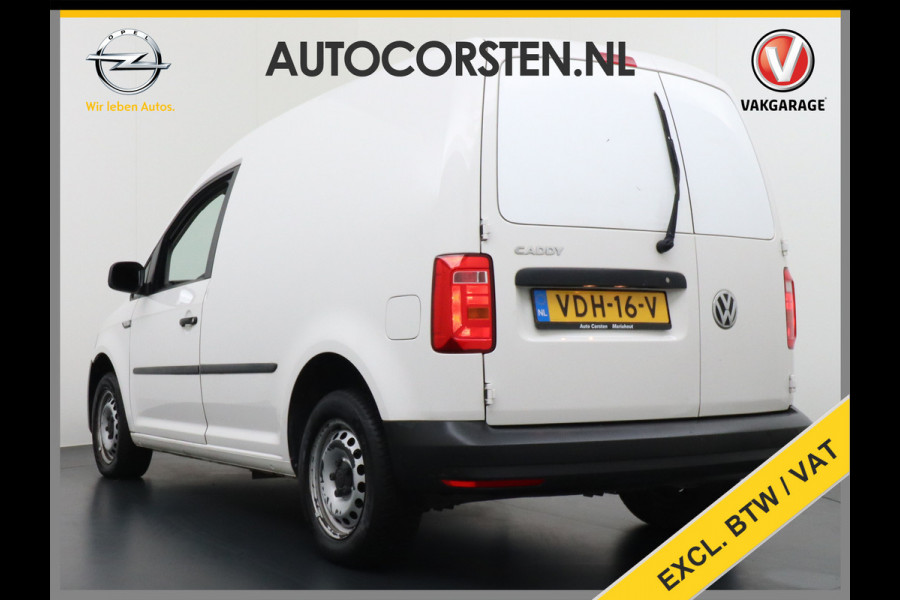 Volkswagen Caddy 2.0TDI EURO 6 Airco Schuifdeur-R Betonplex-Vloer Lat om Lat betimmering Multimedia systeem ESP ASR Elek.ramen Buitenspiegels ele Vervolgbotsing preventie Bluetooth  Brake Assist System Achterruit+Wissers+verwarmd Tussenwand m rooster Achterruitenwisser