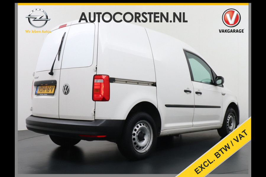 Volkswagen Caddy 2.0TDI EURO 6 Airco Schuifdeur-R Betonplex-Vloer Lat om Lat betimmering Multimedia systeem ESP ASR Elek.ramen Buitenspiegels ele Vervolgbotsing preventie Bluetooth  Brake Assist System Achterruit+Wissers+verwarmd Tussenwand m rooster Achterruitenwisser