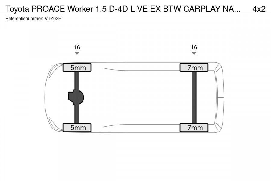 Toyota ProAce Worker 1.5 D-4D LIVE EX BTW CARPLAY NAVI Toyota PROACE Worker 1.5 D-4D LIVE EX BTW  CARPLAY NAVI