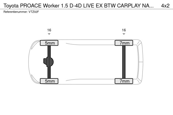 Toyota ProAce Worker 1.5 D-4D LIVE EX BTW CARPLAY NAVI Toyota PROACE Worker 1.5 D-4D LIVE EX BTW  CARPLAY NAVI