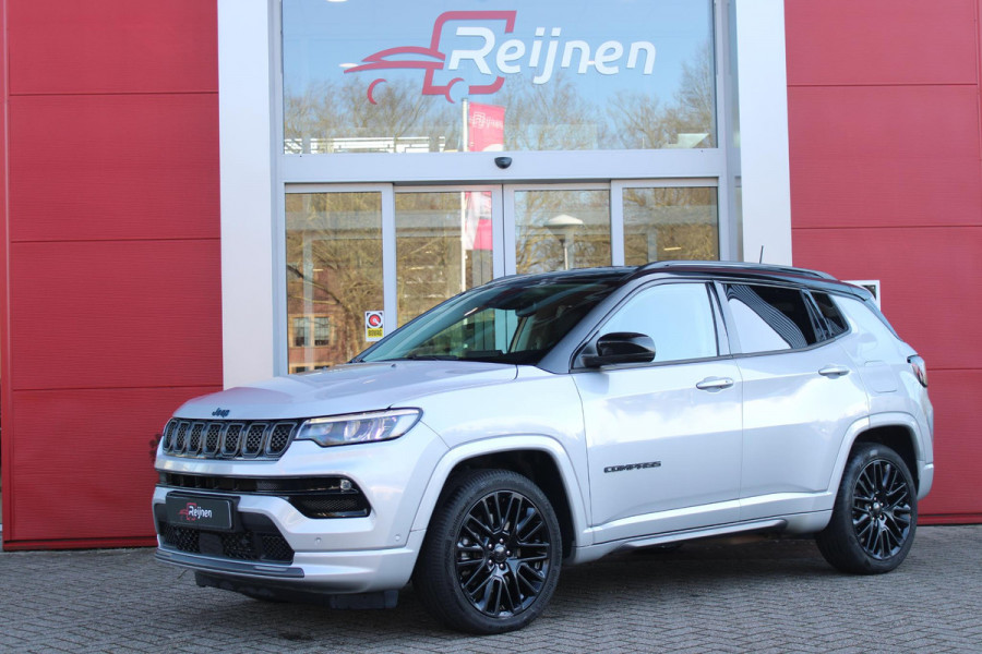 Jeep Compass 4xe 240PK Plug-in Hybrid S | NAVIGATIE 10,25 "TOUCHSCREEN | APPLE CARPLAY/ANDROID AUTO | ACHTERUITRIJ CAMERA | DAB+ RADIO | CLIMATE CONTROL | 19"GLOSS BLACK LICHTMETALEN VELGEN | ADAPTIVE / CRUISE CONTROL | DIGITAAL INSTRUMENTENPANEEL | LEDEREN BEKLEDING | ELEKTRISCH BEDIENBARE ACHTERKLEP | FULL LED KOPLAMPEN | LED MISTLAMPEN / BOCHTVERLICHTING | KEYLESS ENTRY & START | DRAADLOOS LADEN TELEFOON |  ELEKTRISCH BEDIENBARE BESTUURDERSSTOEL MET GEHEUGENFUNCTIE |