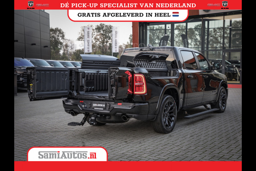 Dodge Ram 1500 LIMITED NIGHT HIGH OUTPUT H.O 540PK 706 Nm 2025 | XB9 | MASSAGE | BOM VOL | CREW CAB | DUBBELE CABINE | GRIJSKENTEKEN | DE MEEST LUXUEUZE en BEGEERDE Pick-up VOORRAAD NR 2356 - 0990