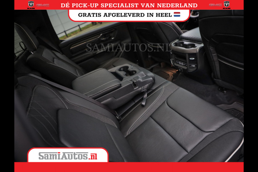 Dodge Ram 1500 LIMITED NIGHT HIGH OUTPUT H.O 540PK 706 Nm 2025 | XB9 | MASSAGE | BOM VOL | CREW CAB | DUBBELE CABINE | GRIJSKENTEKEN | DE MEEST LUXUEUZE en BEGEERDE Pick-up VOORRAAD NR 2356 - 0990