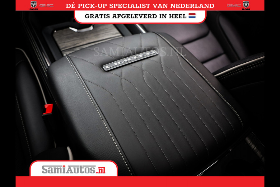 Dodge Ram 1500 LIMITED NIGHT HIGH OUTPUT H.O 540PK 706 Nm 2025 | XB9 | MASSAGE | BOM VOL | CREW CAB | DUBBELE CABINE | GRIJSKENTEKEN | DE MEEST LUXUEUZE en BEGEERDE Pick-up VOORRAAD NR 2356 - 0990