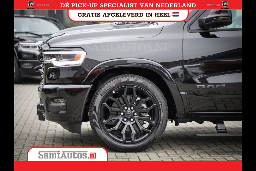 Dodge Ram 1500 LIMITED NIGHT HIGH OUTPUT H.O 540PK 706 Nm 2025 | XB9 | MASSAGE | BOM VOL | CREW CAB | DUBBELE CABINE | GRIJSKENTEKEN | DE MEEST LUXUEUZE en BEGEERDE Pick-up VOORRAAD NR 2356 - 0990