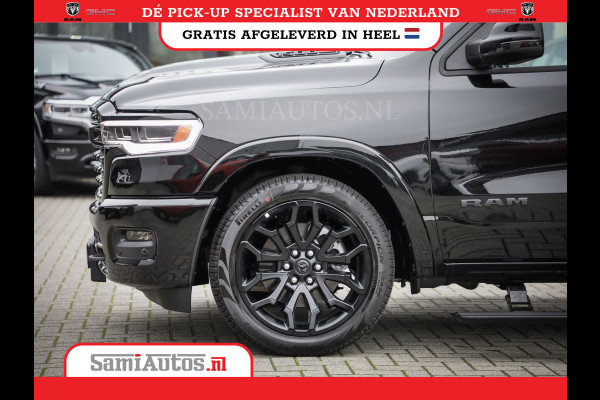Dodge Ram 1500 LIMITED NIGHT HIGH OUTPUT H.O 540PK 706 Nm 2025 | XB9 | MASSAGE | BOM VOL | CREW CAB | DUBBELE CABINE | GRIJSKENTEKEN | DE MEEST LUXUEUZE en BEGEERDE Pick-up VOORRAAD NR 2356 - 0990