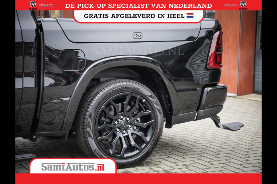 Dodge Ram 1500 LIMITED NIGHT HIGH OUTPUT H.O 540PK 706 Nm 2025 | XB9 | MASSAGE | BOM VOL | CREW CAB | DUBBELE CABINE | GRIJSKENTEKEN | DE MEEST LUXUEUZE en BEGEERDE Pick-up VOORRAAD NR 2356 - 0990