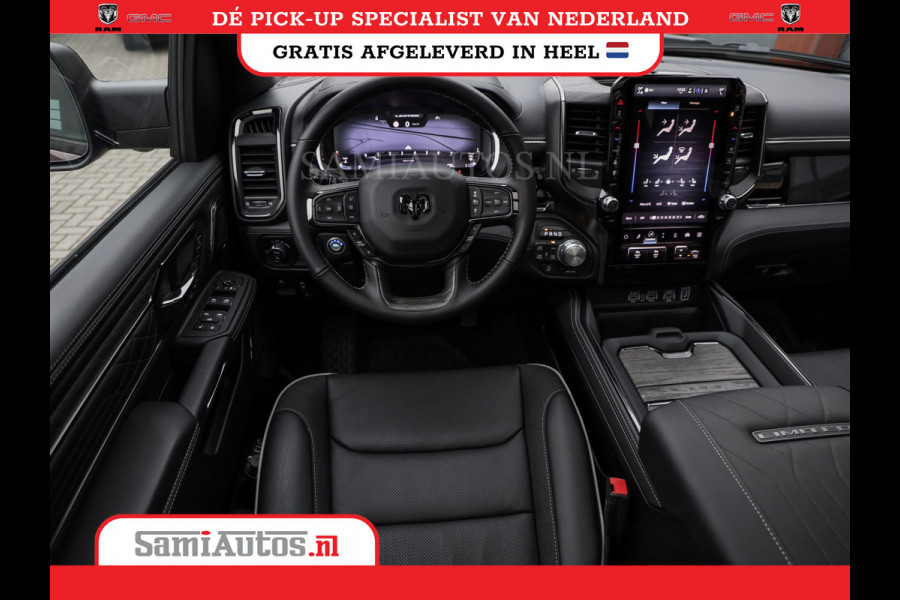 Dodge Ram 1500 LIMITED NIGHT HIGH OUTPUT H.O 540PK 706 Nm 2025 | XB9 | MASSAGE | BOM VOL | CREW CAB | DUBBELE CABINE | GRIJSKENTEKEN | DE MEEST LUXUEUZE en BEGEERDE Pick-up VOORRAAD NR 2356 - 0990