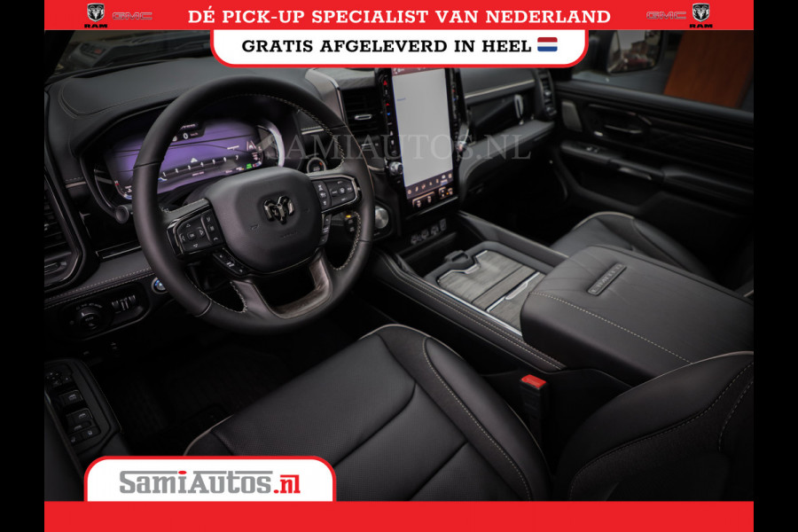 Dodge Ram 1500 LIMITED NIGHT HIGH OUTPUT H.O 540PK 706 Nm 2025 | XB9 | MASSAGE | BOM VOL | CREW CAB | DUBBELE CABINE | GRIJSKENTEKEN | DE MEEST LUXUEUZE en BEGEERDE Pick-up VOORRAAD NR 2356 - 0990