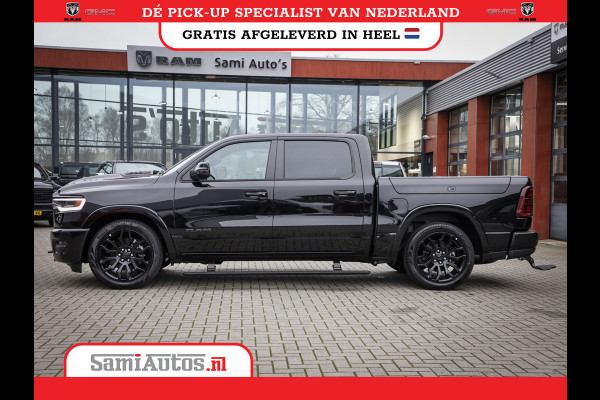Dodge Ram 1500 LIMITED NIGHT HIGH OUTPUT H.O 540PK 706 Nm 2025 | XB9 | MASSAGE | BOM VOL | CREW CAB | DUBBELE CABINE | GRIJSKENTEKEN | DE MEEST LUXUEUZE en BEGEERDE Pick-up VOORRAAD NR 2356 - 0990