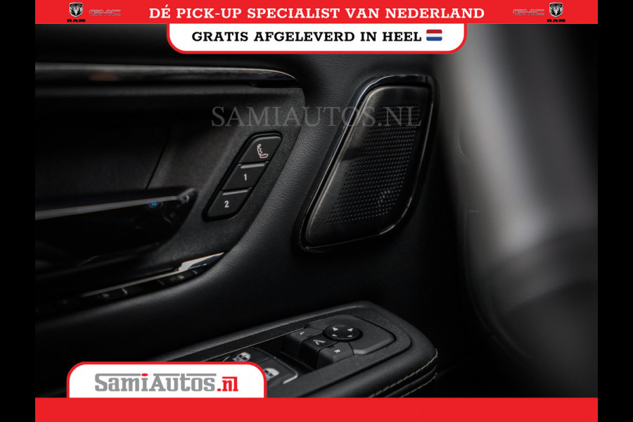 Dodge Ram 1500 LIMITED NIGHT HIGH OUTPUT H.O 540PK 706 Nm 2025 | XB9 | MASSAGE | BOM VOL | CREW CAB | DUBBELE CABINE | GRIJSKENTEKEN | DE MEEST LUXUEUZE en BEGEERDE Pick-up VOORRAAD NR 2356 - 0990