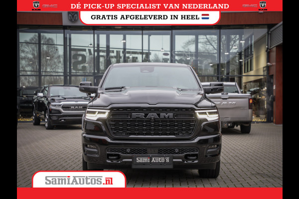 Dodge Ram 1500 LIMITED NIGHT HIGH OUTPUT H.O 540PK 706 Nm 2025 | XB9 | MASSAGE | BOM VOL | CREW CAB | DUBBELE CABINE | GRIJSKENTEKEN | DE MEEST LUXUEUZE en BEGEERDE Pick-up VOORRAAD NR 2356 - 0990