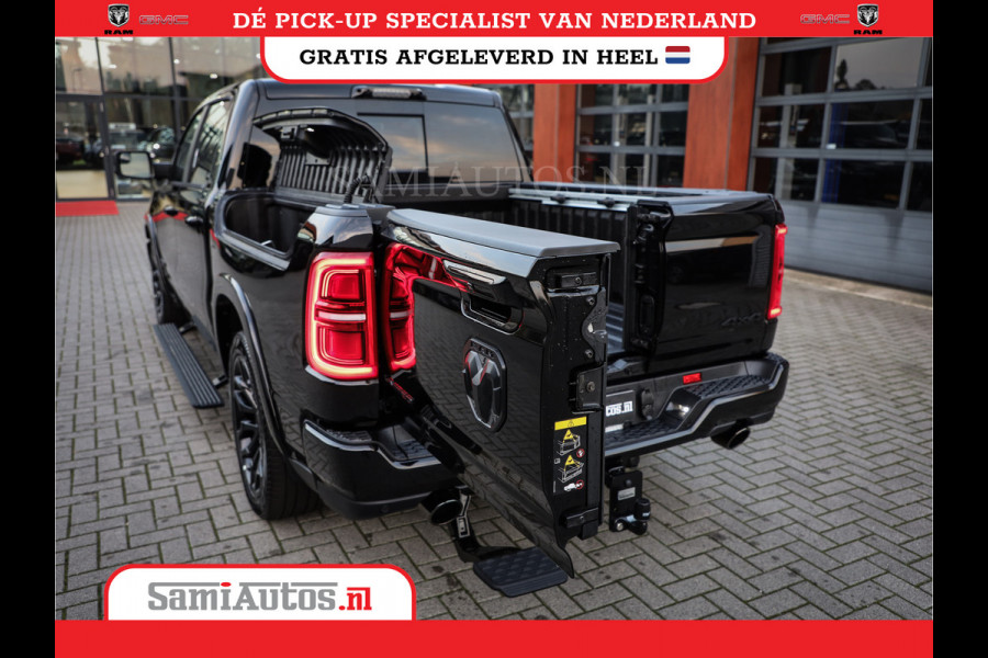 Dodge Ram 1500 LIMITED NIGHT HIGH OUTPUT H.O 540PK 706 Nm 2025 | XB9 | MASSAGE | BOM VOL | CREW CAB | DUBBELE CABINE | GRIJSKENTEKEN | DE MEEST LUXUEUZE en BEGEERDE Pick-up VOORRAAD NR 2356 - 0990