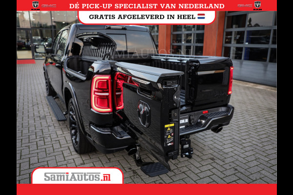 Dodge Ram 1500 LIMITED NIGHT HIGH OUTPUT H.O 540PK 706 Nm 2025 | XB9 | MASSAGE | BOM VOL | CREW CAB | DUBBELE CABINE | GRIJSKENTEKEN | DE MEEST LUXUEUZE en BEGEERDE Pick-up VOORRAAD NR 2356 - 0990