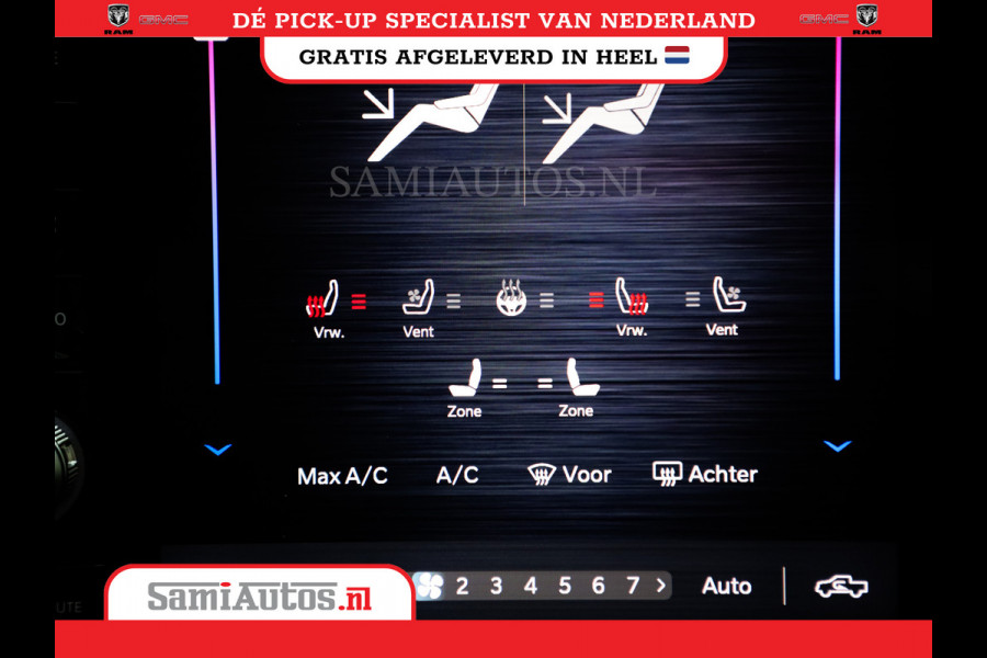Dodge Ram 1500 LIMITED NIGHT HIGH OUTPUT H.O 540PK 706 Nm 2025 | XB9 | MASSAGE | BOM VOL | CREW CAB | DUBBELE CABINE | GRIJSKENTEKEN | DE MEEST LUXUEUZE en BEGEERDE Pick-up VOORRAAD NR 2356 - 0990