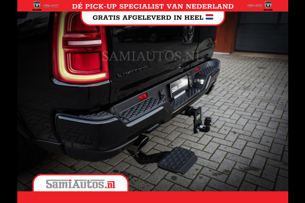 Dodge Ram 1500 LIMITED NIGHT HIGH OUTPUT H.O 540PK 706 Nm 2025 | XB9 | MASSAGE | BOM VOL | CREW CAB | DUBBELE CABINE | GRIJSKENTEKEN | DE MEEST LUXUEUZE en BEGEERDE Pick-up VOORRAAD NR 2356 - 0990