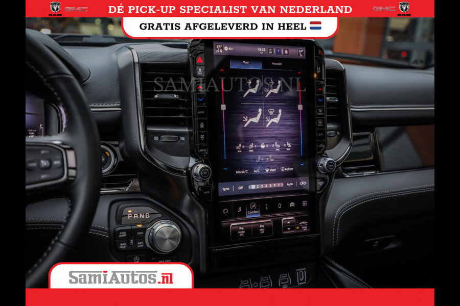 Dodge Ram 1500 LIMITED NIGHT HIGH OUTPUT H.O 540PK 706 Nm 2025 | XB9 | MASSAGE | BOM VOL | CREW CAB | DUBBELE CABINE | GRIJSKENTEKEN | DE MEEST LUXUEUZE en BEGEERDE Pick-up VOORRAAD NR 2356 - 0990