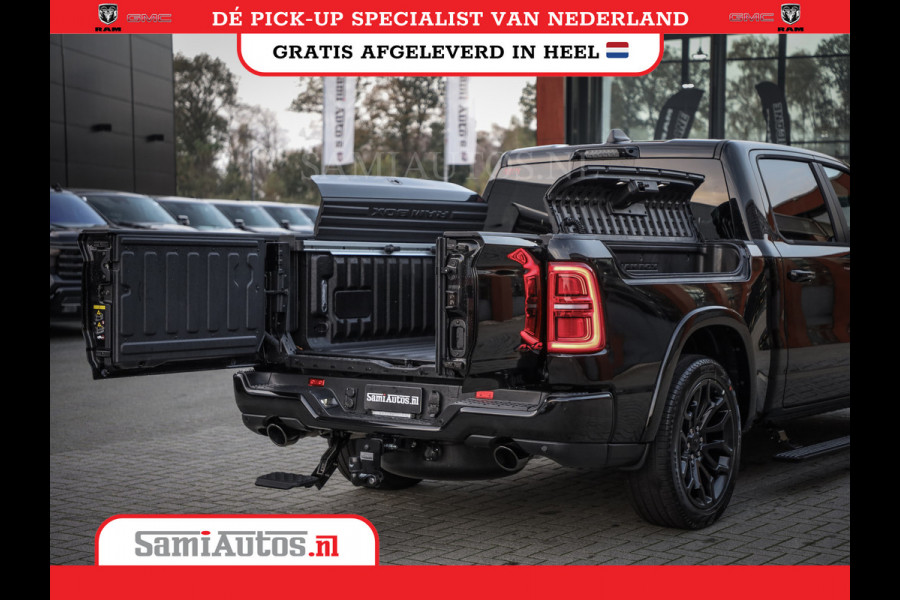 Dodge Ram 1500 LIMITED NIGHT HIGH OUTPUT H.O 540PK 706 Nm 2025 | XB9 | MASSAGE | BOM VOL | CREW CAB | DUBBELE CABINE | GRIJSKENTEKEN | DE MEEST LUXUEUZE en BEGEERDE Pick-up VOORRAAD NR 2356 - 0990