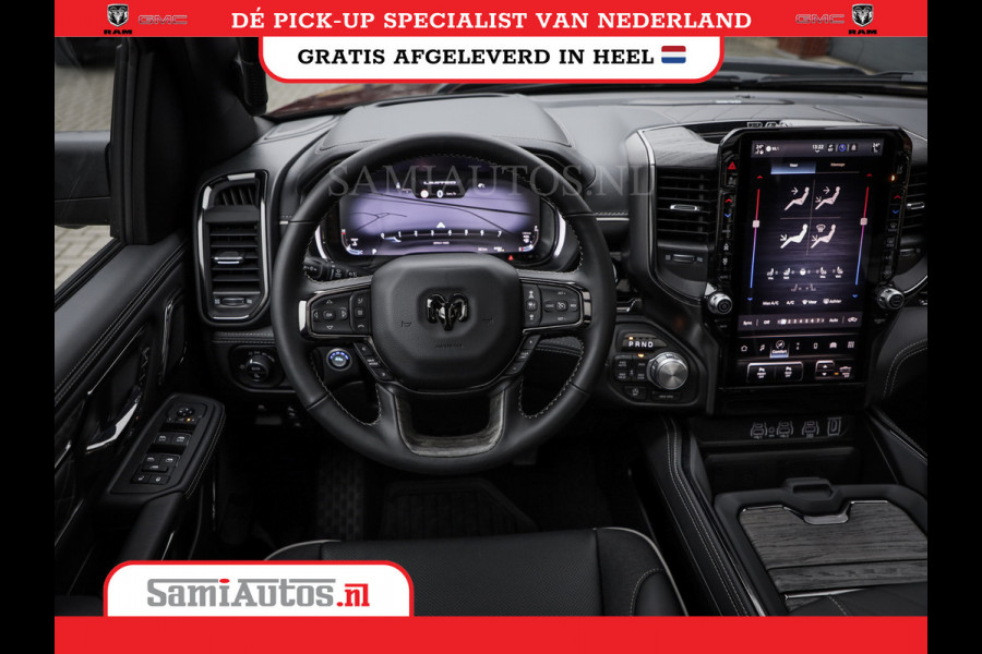 Dodge Ram 1500 LIMITED NIGHT HIGH OUTPUT H.O 540PK 706 Nm 2025 | XB9 | MASSAGE | BOM VOL | CREW CAB | DUBBELE CABINE | GRIJSKENTEKEN | DE MEEST LUXUEUZE en BEGEERDE Pick-up VOORRAAD NR 2356 - 0990