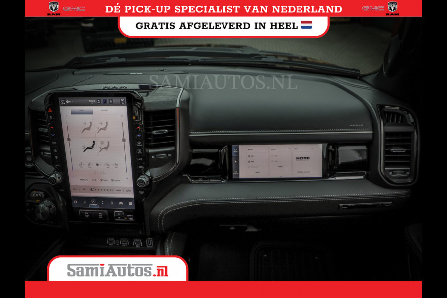 Dodge Ram 1500 LIMITED NIGHT HIGH OUTPUT H.O 540PK 706 Nm 2025 | XB9 | MASSAGE | BOM VOL | CREW CAB | DUBBELE CABINE | GRIJSKENTEKEN | DE MEEST LUXUEUZE en BEGEERDE Pick-up VOORRAAD NR 2356 - 0990