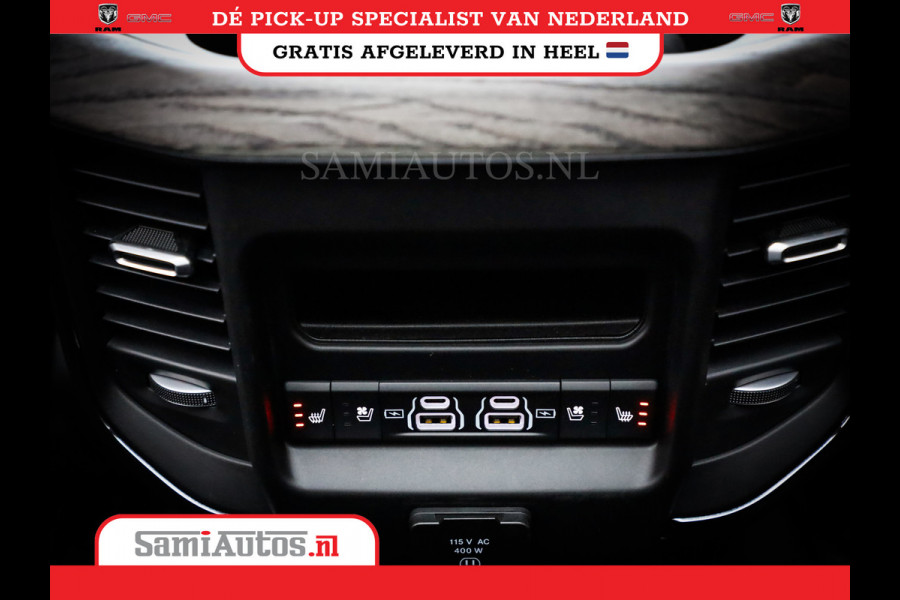 Dodge Ram 1500 LIMITED NIGHT HIGH OUTPUT H.O 540PK 706 Nm 2025 | XB9 | MASSAGE | BOM VOL | CREW CAB | DUBBELE CABINE | GRIJSKENTEKEN | DE MEEST LUXUEUZE en BEGEERDE Pick-up VOORRAAD NR 2356 - 0990
