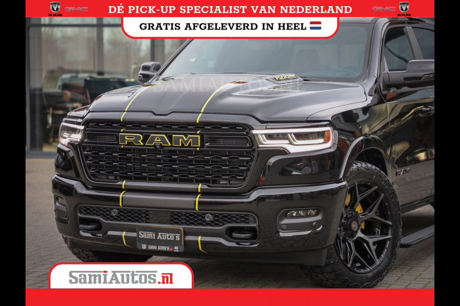 Dodge Ram 1500 LIMITED NIGHT HIGH OUTPUT | DE MEEST LUXUEUZE PICK UP | H.O 540PK 706 Nm 2025 | XB9 | MASSAGE | BOM VOL | CREW CAB | DUBBELE CABINE | GRIJSKENTEKEN | 5 PERSOONS | VOORRAAD NR 2337 - 7694