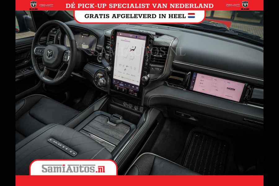 Dodge Ram 1500 LIMITED NIGHT HIGH OUTPUT | DE MEEST LUXUEUZE PICK UP | H.O 540PK 706 Nm 2025 | XB9 | MASSAGE | BOM VOL | CREW CAB | DUBBELE CABINE | GRIJSKENTEKEN | 5 PERSOONS | VOORRAAD NR 2337 - 7694